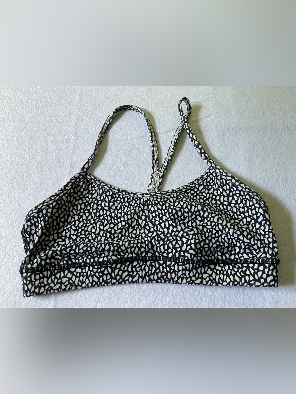Lululemon athletica Black and White Patterned Strappy Sports Bra